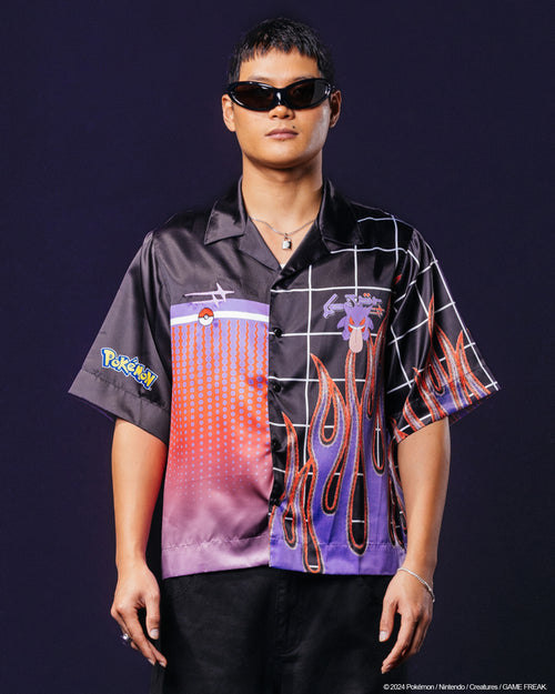 GENGAR SPLIT BUTTON UP - B/Purple