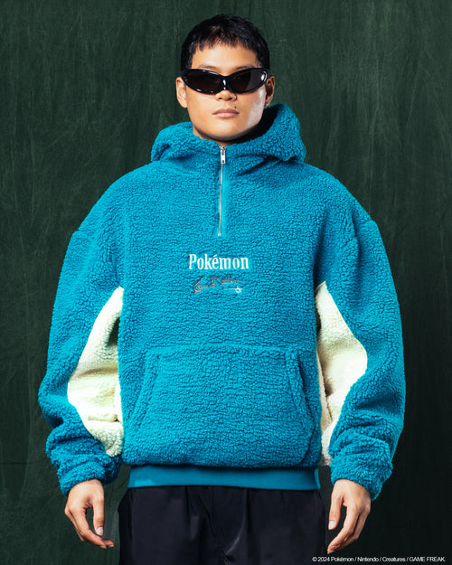 SNORLAX SHERPA HOODIE - Green/Off White