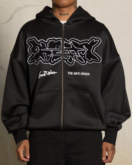 LOITER X ANTI ZIP HOOD - Black