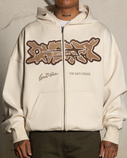 LOITER X ANTI ZIP HOOD - Stone