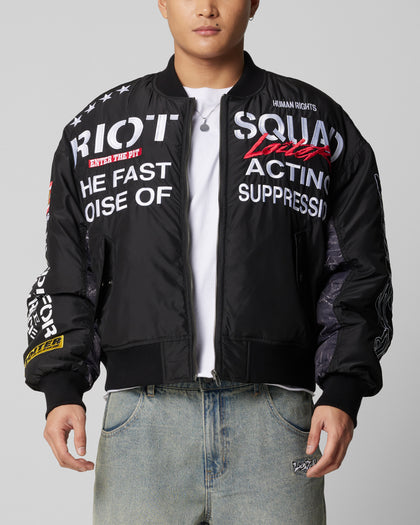 RIOT SQUAD BOMBER JACKET - Black