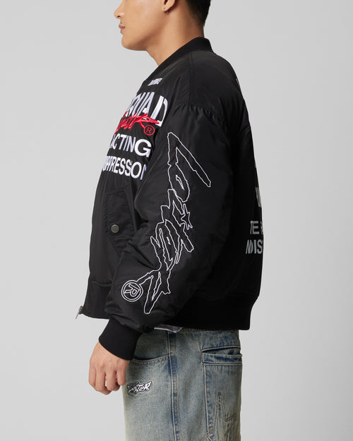 RIOT SQUAD BOMBER JACKET - Black