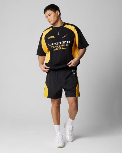 Subcultural Panel T-Shirt Black/Yellow