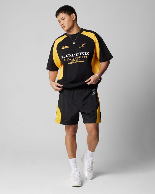 Subcultural Panel T-Shirt Black/Yellow