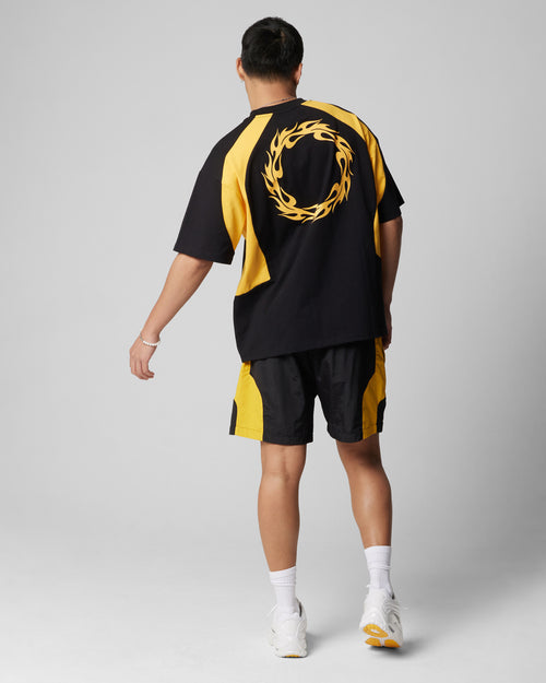 SUBCULTURE PANEL TEE - Black/Yellow