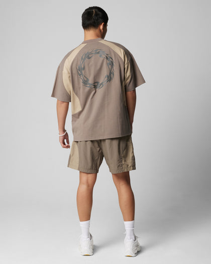 SUBCULTURE PANEL TEE - Brown