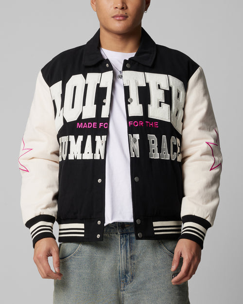 VICE CITY VARSITY JACKET - Black/White