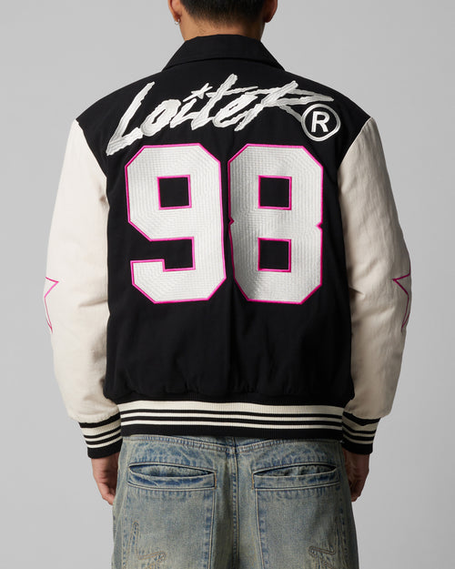 VICE CITY VARSITY JACKET - Black/White