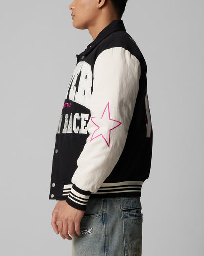 VICE CITY VARSITY JACKET - Black/White