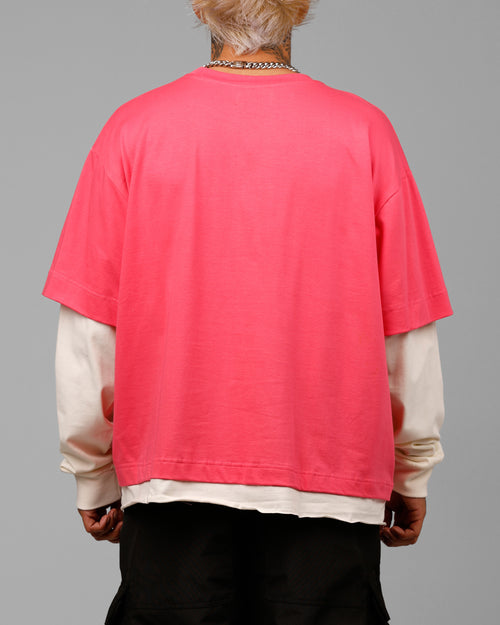 Impact Long Sleeve T-Shirt Washed Pink/White