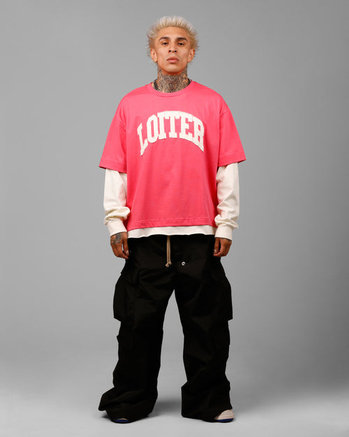 IMPACT LS TEE - Pink/White