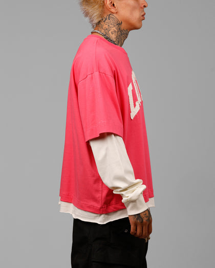 IMPACT LS TEE - Pink/White