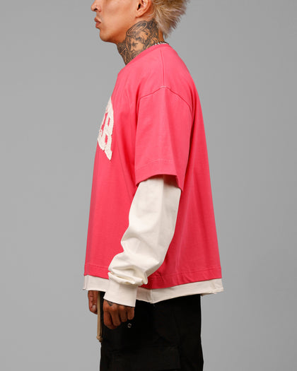 IMPACT LS TEE - Pink/White