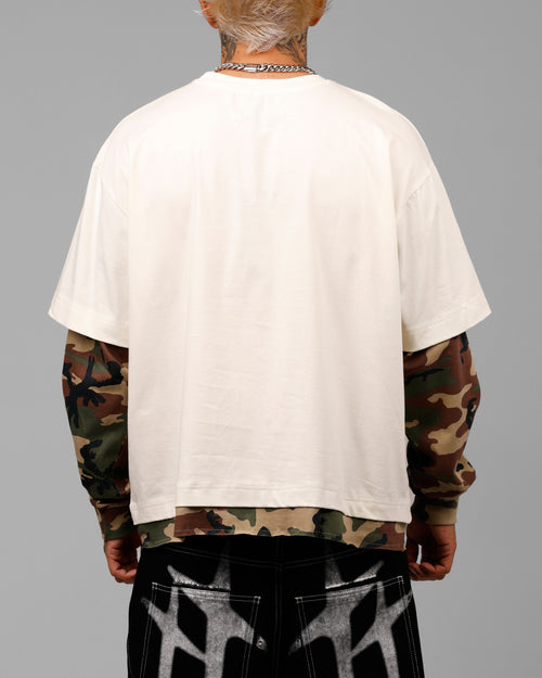 IMPACT LS TEE - White/Camo