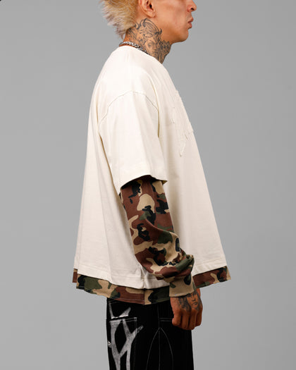 IMPACT LS TEE - White/Camo