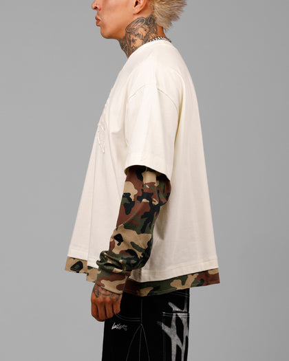 IMPACT LS TEE - White/Camo