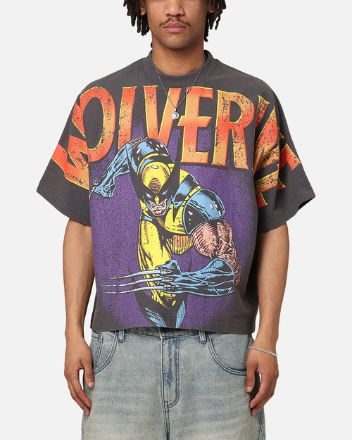 WOLVERINE OVERPRINT TEE - Vintage Charcoa