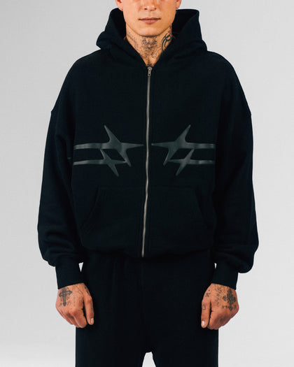 CELESTIAL ZIP HOODIE - Black