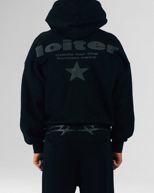 CELESTIAL ZIP HOODIE - Black