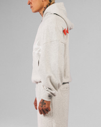 CELESTIAL ZIP HOODIE - Light Grey Marl