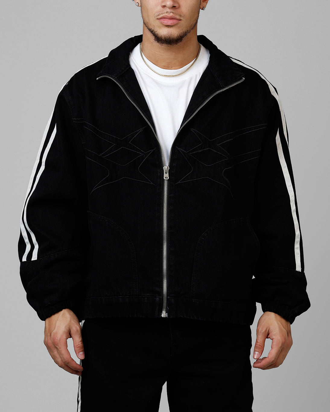 Track Star Denim Jacket Black | Loiter