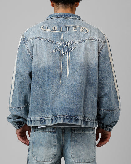 TRACK STAR DENIM JACKET - Blue Wash