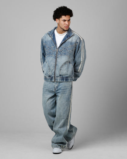 TRACK STAR DENIM JACKET - Blue Wash