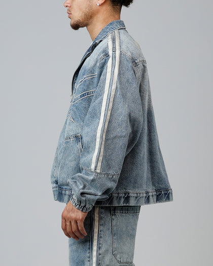 TRACK STAR DENIM JACKET - Blue Wash