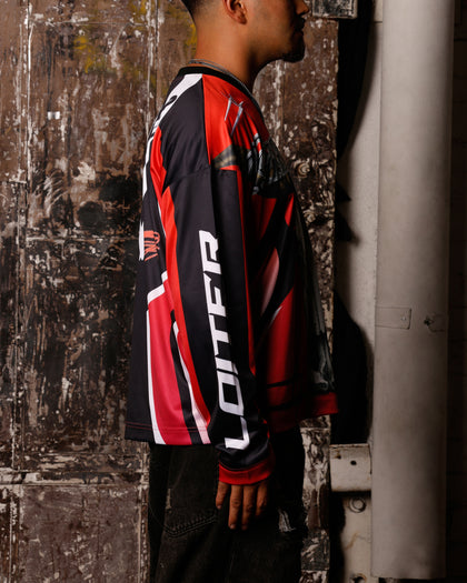 THE ROCK MOTORCROSS JERSEY - Red/Black