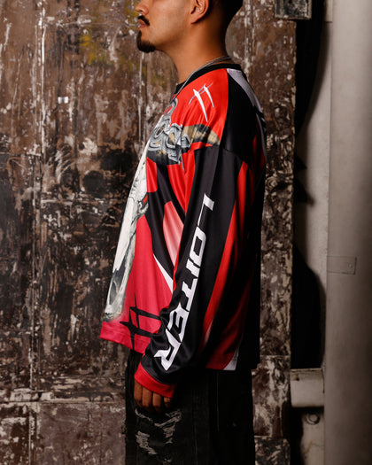 THE ROCK MOTORCROSS JERSEY - Red/Black