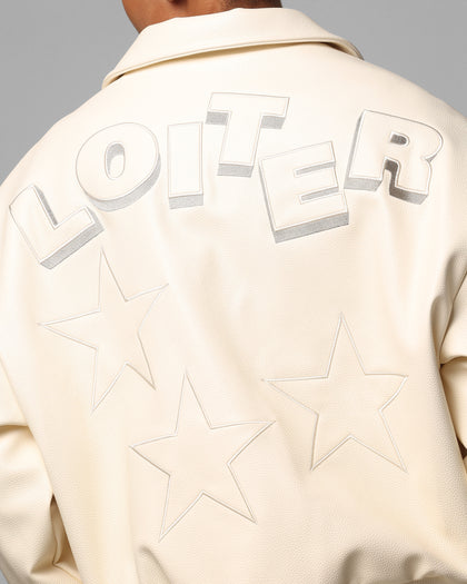 SOLAR PU LEATHER VARSITY - Beige