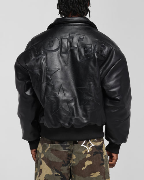 SOLAR PU LEATHER VARSITY - Black