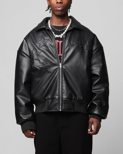 SOLAR PU LEATHER VARSITY - Black