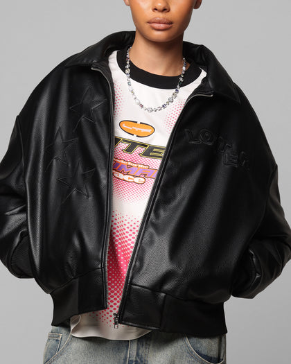 SOLAR PU LEATHER VARSITY - Black