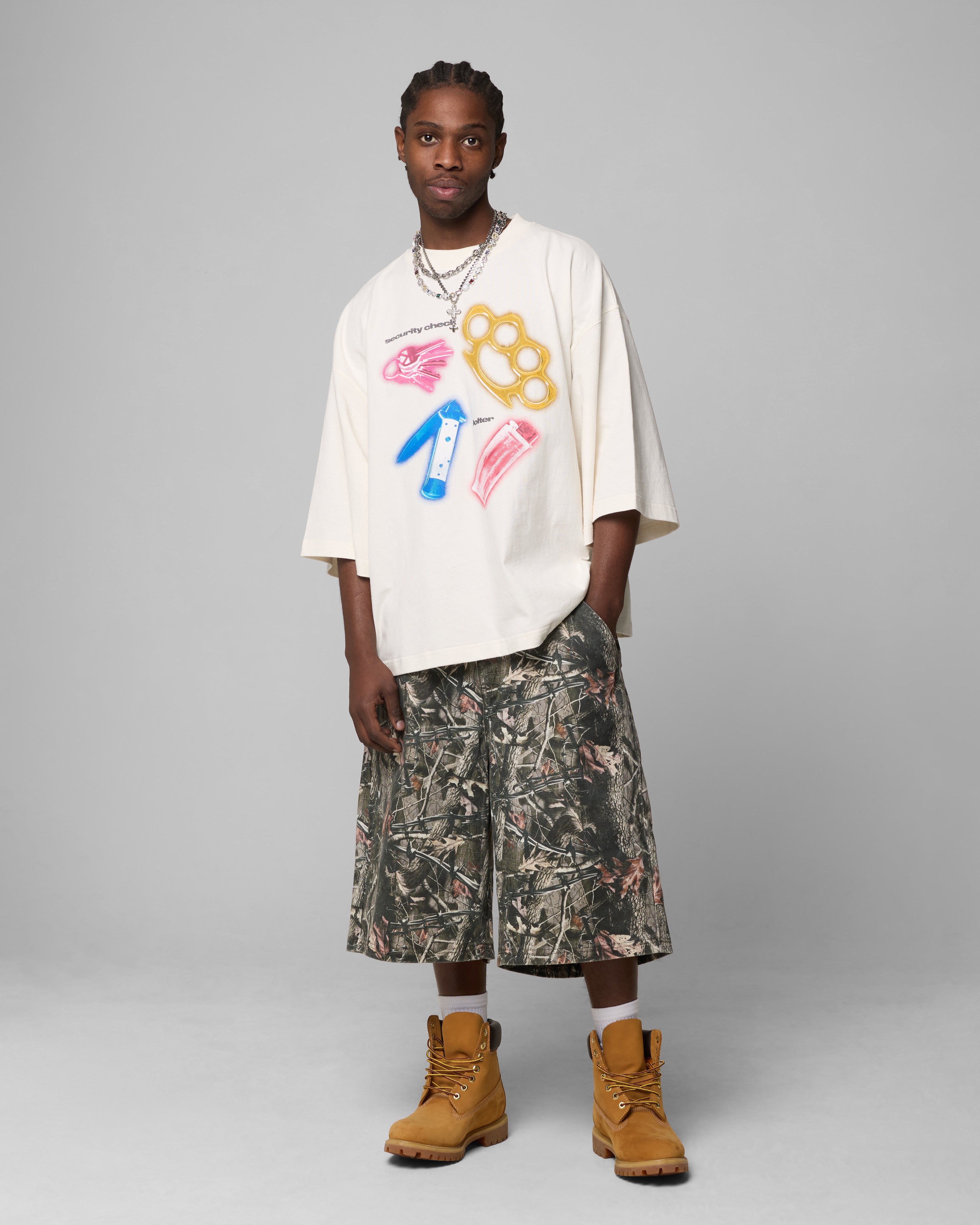 Security Check Box T-Shirt Off White | Loiter