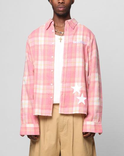 SOLAR BUTTON UP SHIRT - Red Check