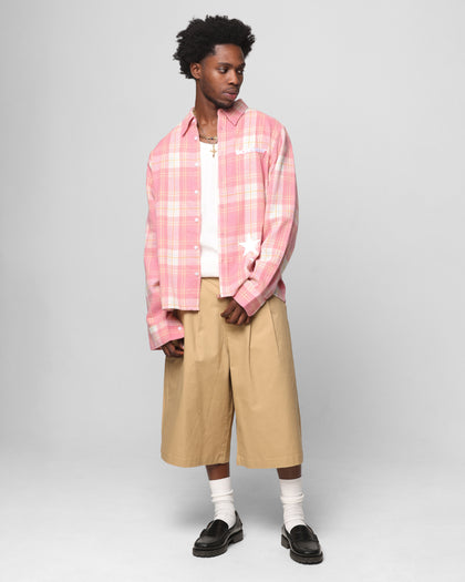 SOLAR BUTTON UP SHIRT - Red Check