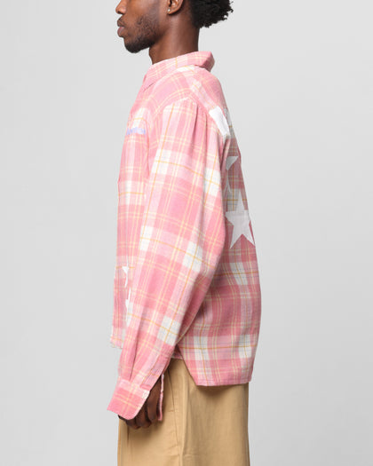 SOLAR BUTTON UP SHIRT - Red Check