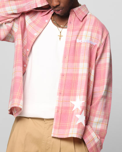 SOLAR BUTTON UP SHIRT - Red Check