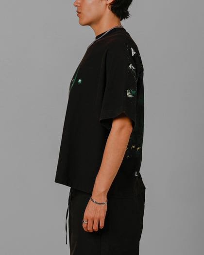 ALIEN BOXY TEE - Washed Black