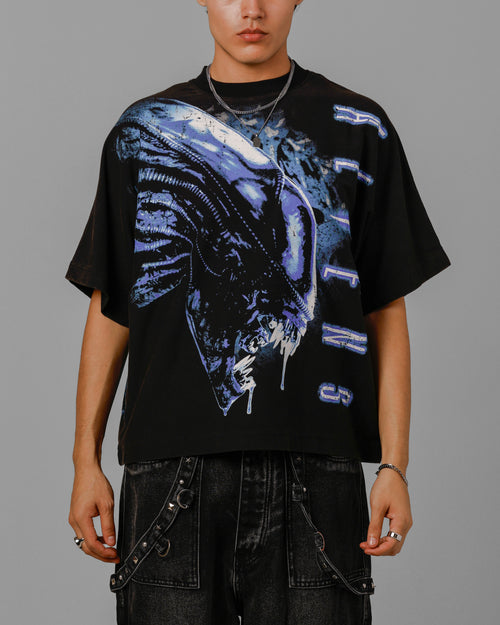 IT'S WAR BOXY TEE - Washed Black