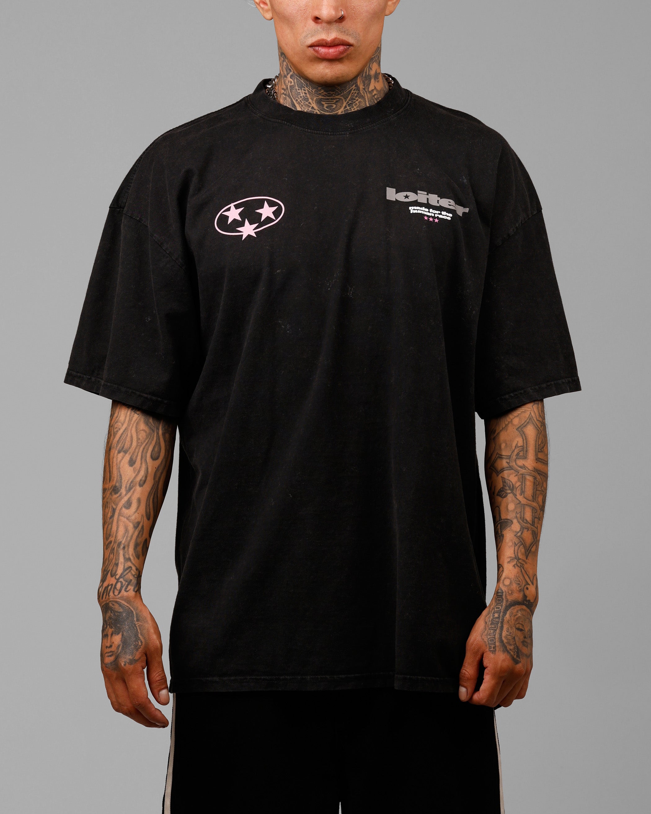 Star Child T-Shirt Black Acidwash | Loiter