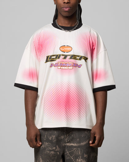 MOTORWAY SPORT TEE - Off White/Pink