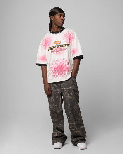 MOTORWAY SPORT TEE - Off White/Pink