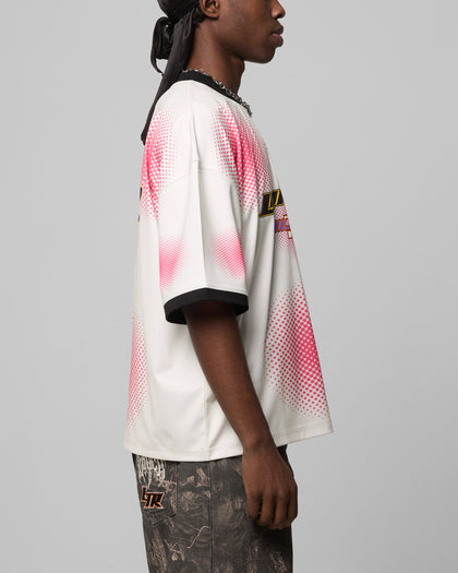 MOTORWAY SPORT TEE - Off White/Pink