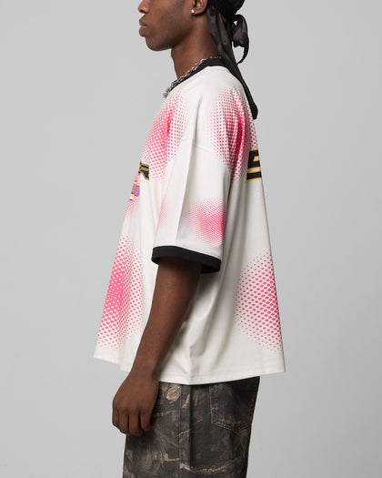 MOTORWAY SPORT TEE - Off White/Pink