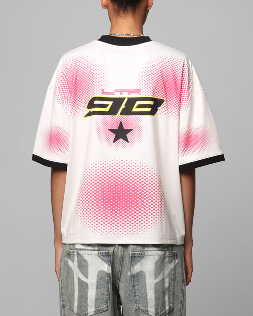 MOTORWAY SPORT TEE - Off White/Pink