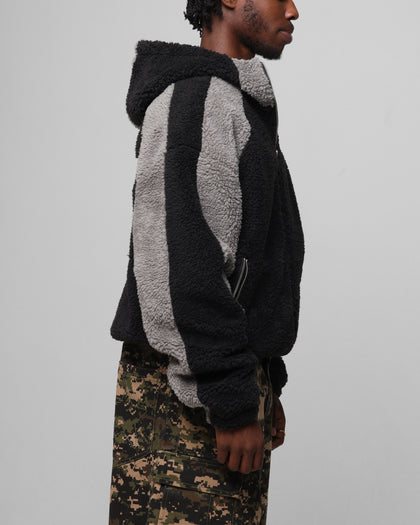 SPEEDWAY FLEECE JACKET - Black/Grey