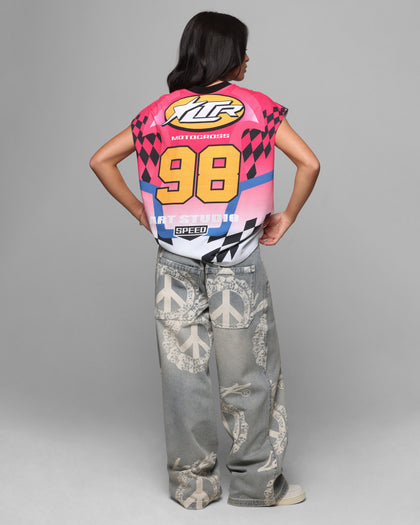 MOTOSPORT MUSCLE - Pink/Multi-colo