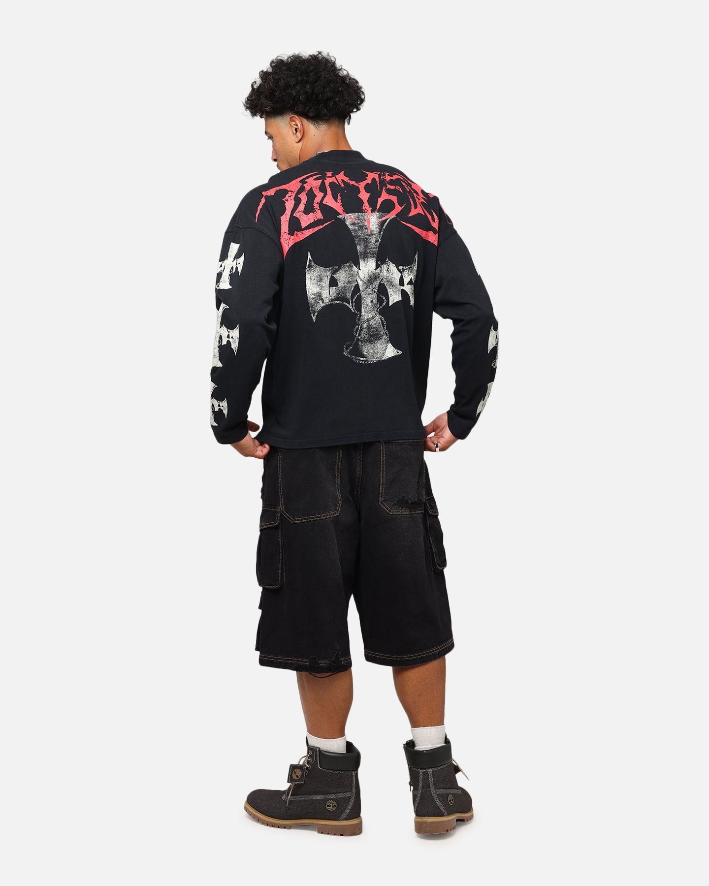 CROSS LS TEE - Black Acidwash | Loiter